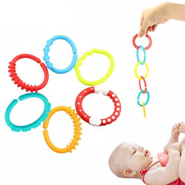 Rainbow Ring Clasp Baby Teething Toys
