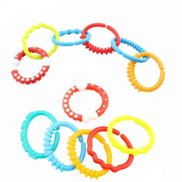 Rainbow Ring Clasp Baby Teething Toys