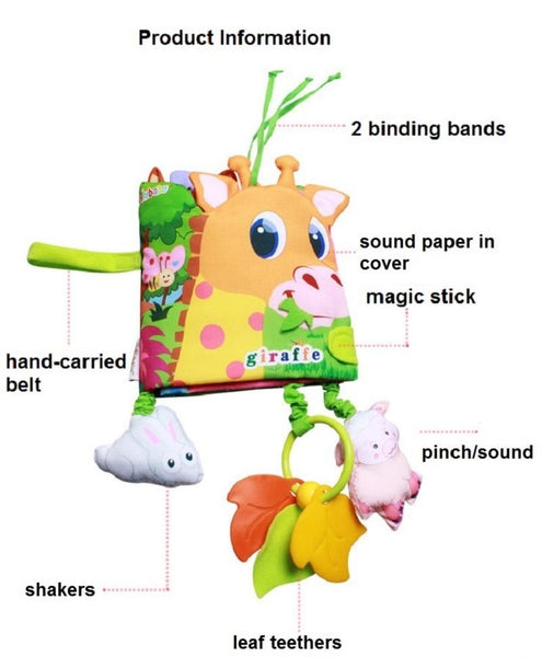 Cartoon Animal Infant Activity Plush Book