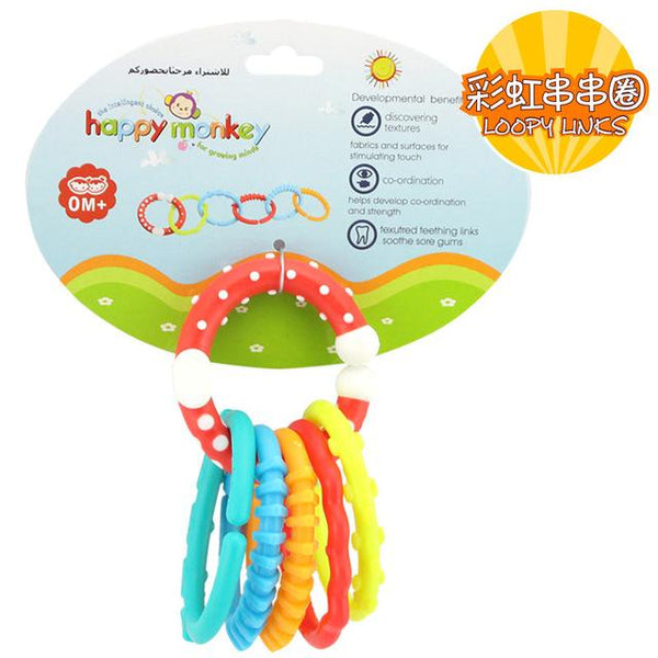 Rainbow Ring Clasp Baby Teething Toys